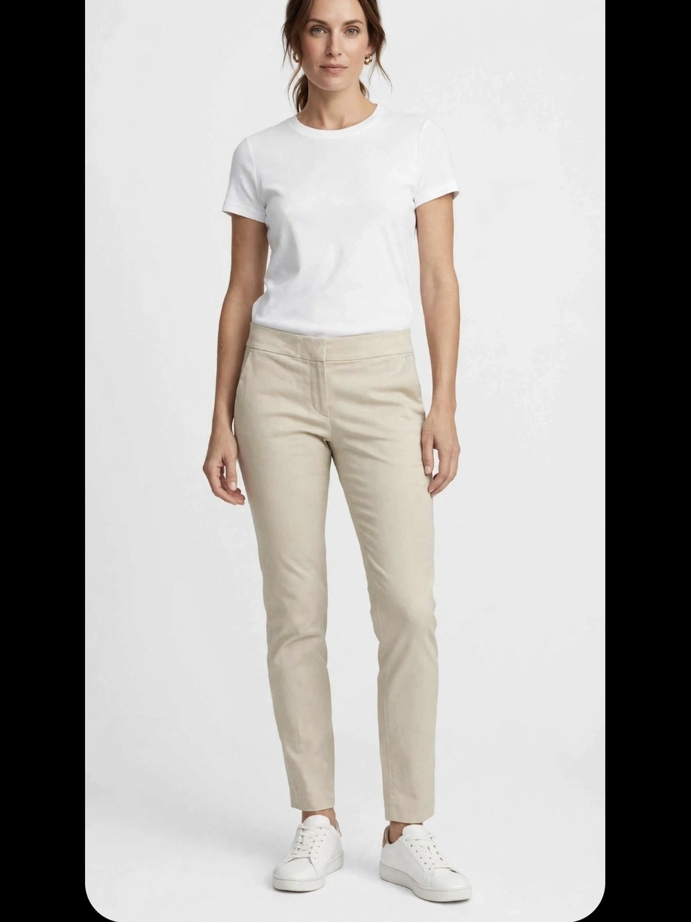 Tommy Hilfiger Cropped Slim Chino Pants in Light Beige MSRP 60$